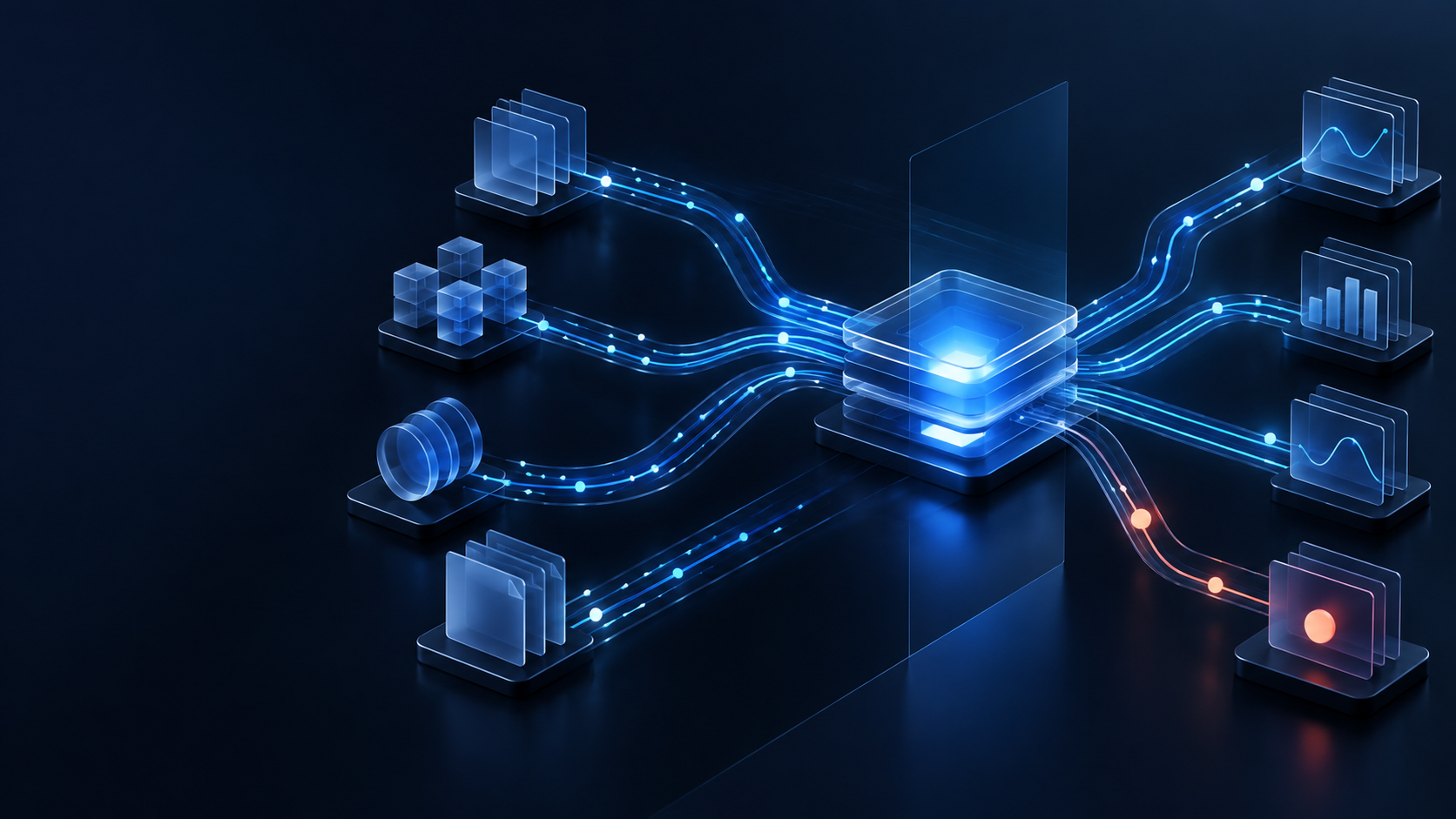 Abstract connected operating layer organizing multiple commerce workstreams
